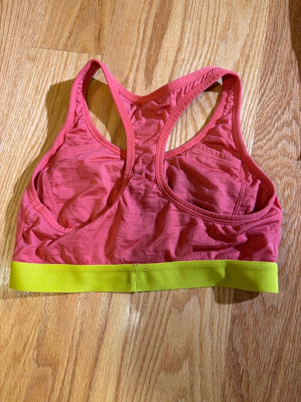 Icebreaker Merino Sports Bra Coral Lime Size S
